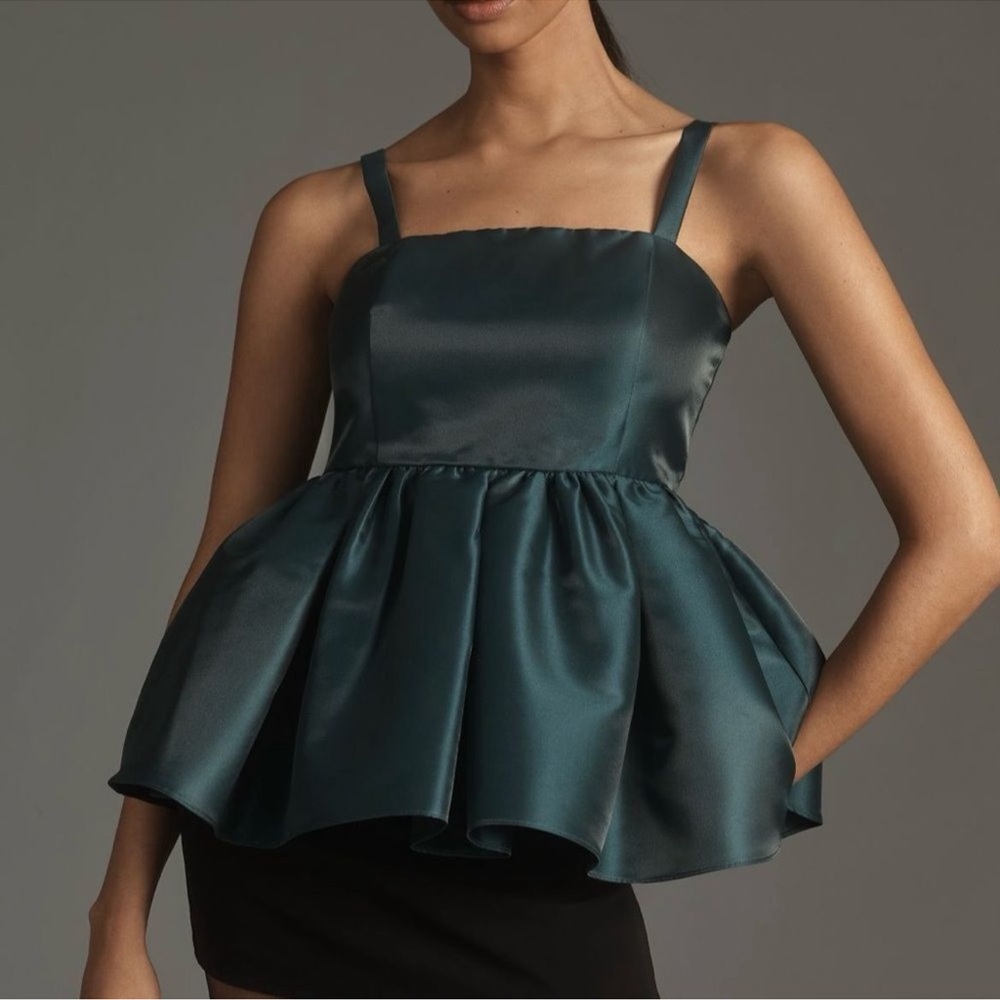 Anthropologie Mare Mare Princess Party Satin Babydoll Top Holiday Large